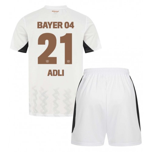 Dres Bayer Leverkusen Amine Adli #21 Gostujuci za djecu 2024-25 Kratak Rukav (+ kratke hlače)